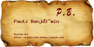 Pautz Benjámin névjegykártya